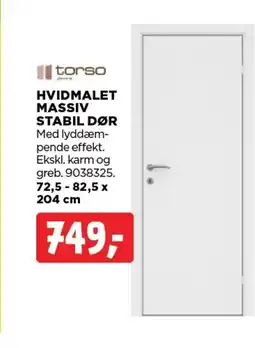 jem & fix HVIDMALET MASSIV STABIL DØR tilbud