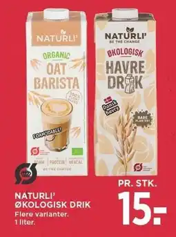 MENY NATURLI' ØKOLOGISK DRIK 1 LITER tilbud