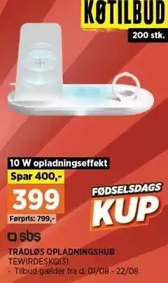 Power TRÅDLØS OPLADNINGSHUB tilbud