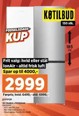 Power 185 CM KØLE-/FRYSESKAB tilbud