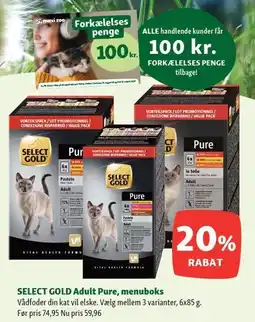 SELECT GOLD Adult Pure, menuboks