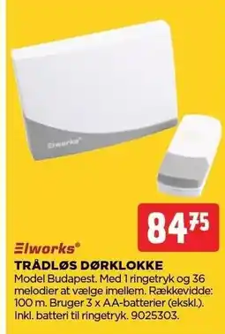 jem & fix ELWORKS TRÅDLØS DØRKLOKKE tilbud