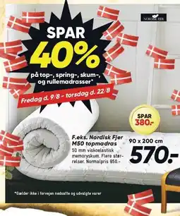 Bilka SPAR 40% på top-, spring-, skum-, og rullemadrasser tilbud