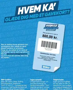 Bilka HVEM KA' GLÆDE DIG MED ET GAVEKORT? tilbud
