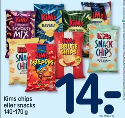 REMA 1000 Kims chips eller snacks 140-170 g tilbud