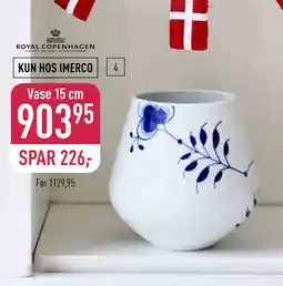 Imerco Blå Mega Riflet vase tilbud