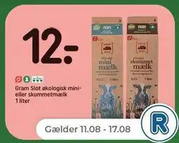Netto Økologisk Gram Slot mælk, 12 kr tilbud