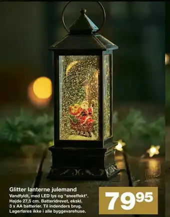 Glitter lanterne julemand