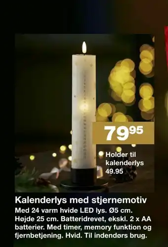 Bauhaus Kalenderlys med stjernemotiv tilbud