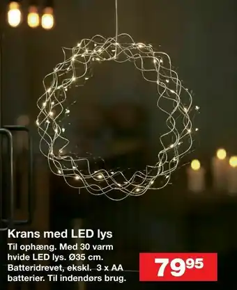 Bauhaus Krans med LED lys tilbud