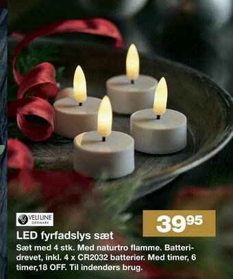 Bauhaus LED fyrfadslys sæt tilbud