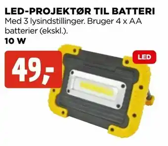 jem & fix Led-projektør til batteri tilbud