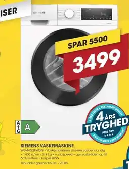Punkt1 SIEMENS VASKEMASKINE tilbud