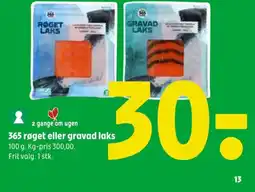 Coop 365 365 røget eller gravad laks tilbud
