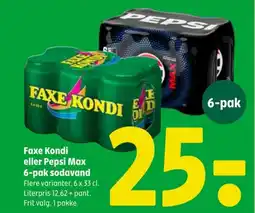 Coop 365 Faxe Kondi eller Pepsi Max 6-pak sodavand tilbud