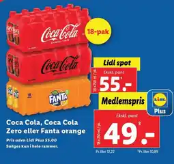 Lidl Coca Cola, Coca Cola Zero eller Fanta orange tilbud