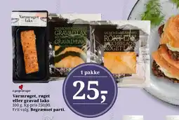 Dagli'Brugsen Varmrøget, røget eller gravad laks tilbud