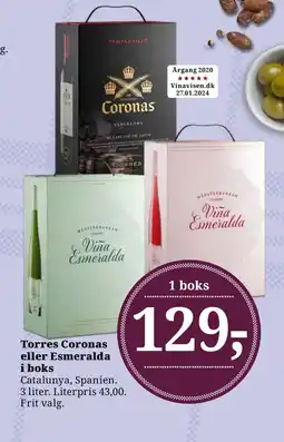 Dagli'Brugsen Torres Coronas eller Esmeralda i boks tilbud