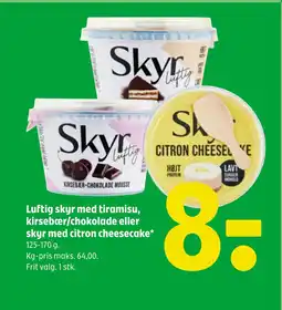 Coop 365 Luftig skyr med tiramisu, kirsebær/chokolade eller skyr med citron cheesecake tilbud