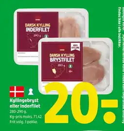 Coop 365 Kyllingebryst eller inderfilet tilbud