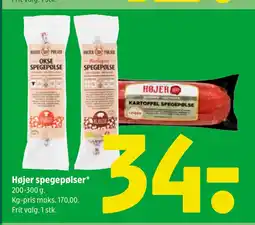 Coop 365 Højer spegepølser tilbud
