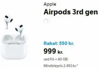 YouSee Apple Airpods 3rd Gen tilbud