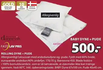 JYSK Rolling Dyne + Pude tilbud