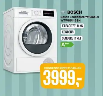 Skousen Bosch kondenstørretumbler WTW85I49SN tilbud
