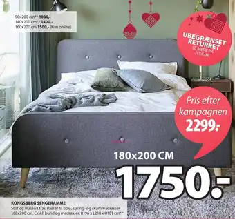JYSK KOngsberg Sengeramme 180x200 cm tilbud