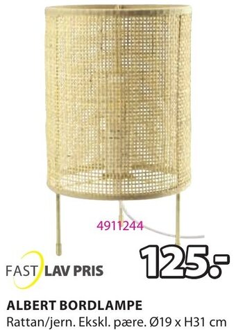 JYSK Albert Bordlampe tilbud