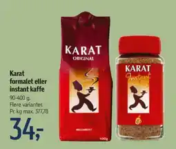 Føtex Karat formalet eller instant kaffe 90-400 g. tilbud
