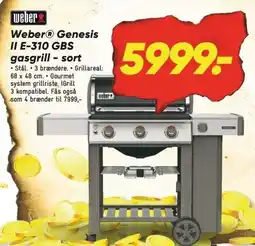 Bilka Weber Genesis II E-310 GBS gasgrill - sort tilbud
