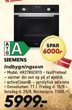 Bilka Indbygningsovn tilbud
