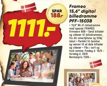 Bilka Frameo 15,6'' digital billedramme PFF-1503B tilbud