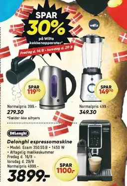Bilka Delonghi espressomaskine tilbud