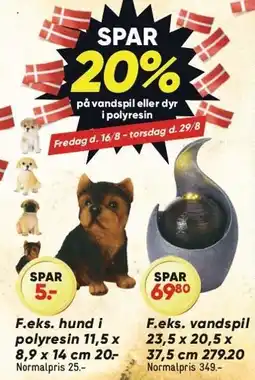 Bilka SPAR 20% på vandspil eller dyr i polyresin tilbud