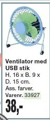 Harald Nyborg Ventilator med USB stik tilbud
