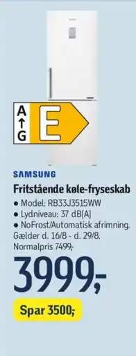 Føtex Fritstående køle-fryseskab tilbud
