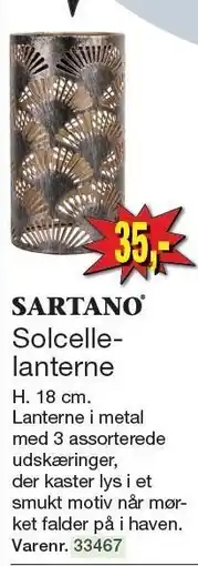 Harald Nyborg SARTANO Solcellelanterne tilbud