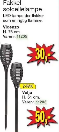 Harald Nyborg Fakkel Solcellelampe tilbud