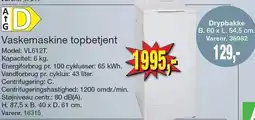 Harald Nyborg Vaskemaskine topbetjent tilbud