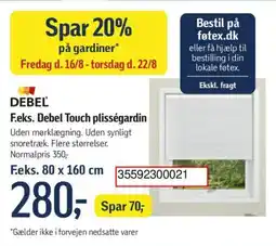 Føtex F.eks. Debel Touch plisségardin tilbud