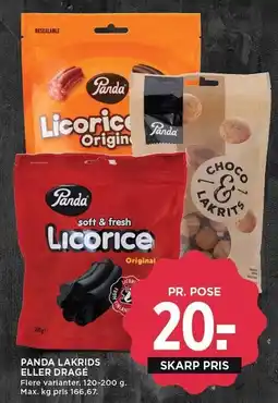 MENY PANDA LAKRIDS ELLER DRAGÉ tilbud