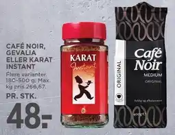 MENY CAFÉ NOIR, GEVALIA ELLER KARAT INSTANT tilbud