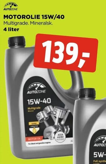 jem & fix Motorolie 15w/40 tilbud