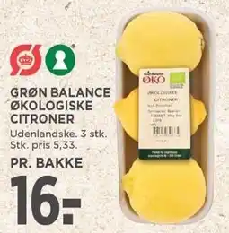 MENY GRØN BALANCE ØKOLOGISKE CITRONER tilbud
