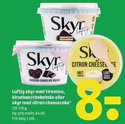 Coop 365 Luftig skyr med tiramisu, kirsebær/chokolade eller skyr med citron cheesecake tilbud
