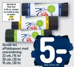 REMA 1000 Skrald-let affaldsposer med snørelukning tilbud