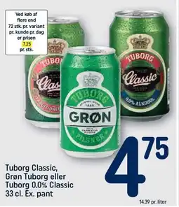REMA 1000 Tuborg Classic, Grøn Tuborg eller Tuborg 0.0% Classic tilbud
