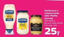SuperBrugsen Hellmann's mayonnaise eller Maille sennep tilbud
